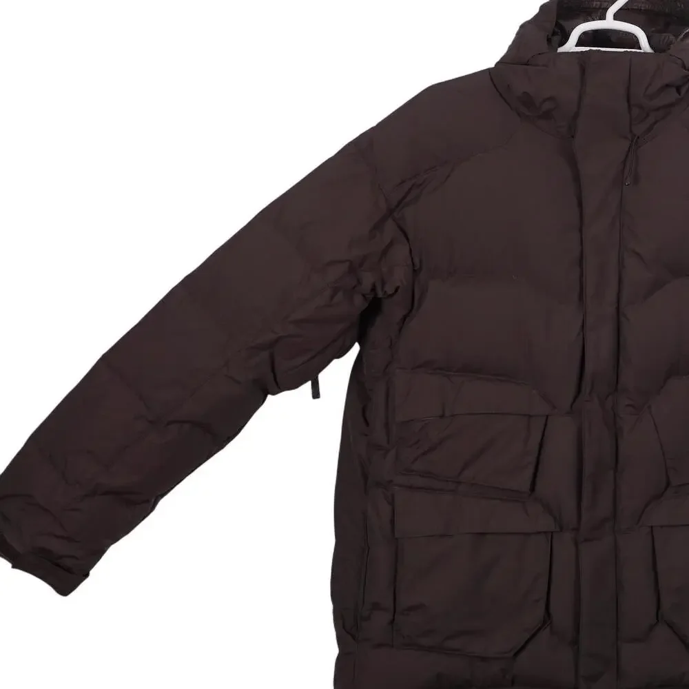 The North Face Down 600 Puffer Jacket Men XXL Brown Full Zip Hooded Recco